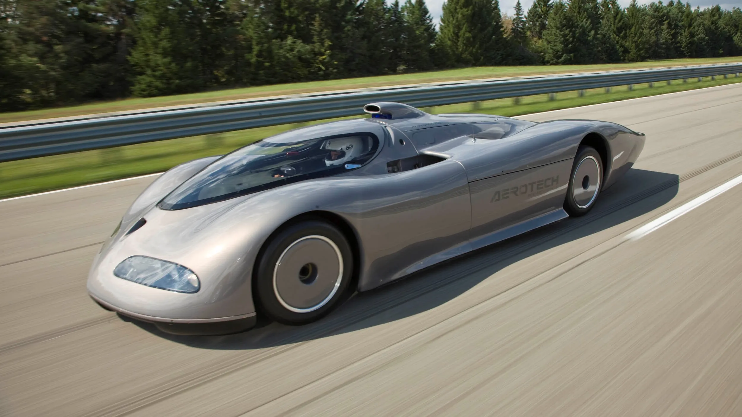 Oldsmobile Aerotech driving fast on a highway